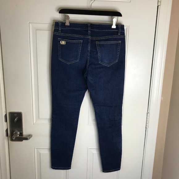 Michael Kors Womens Izzy Skinny Jeans Dark Blue - Picture 4 of 7